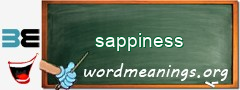 WordMeaning blackboard for sappiness